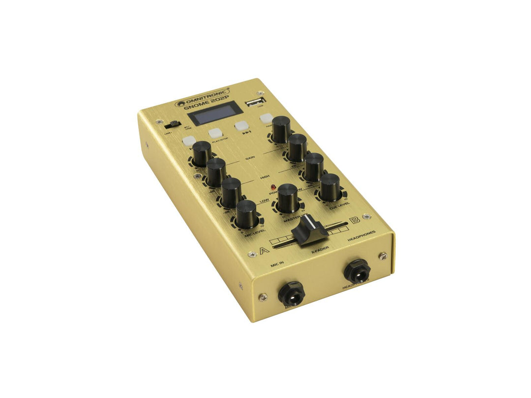 OMNITRONIC GNOME-202P mini-table de mixage dorée