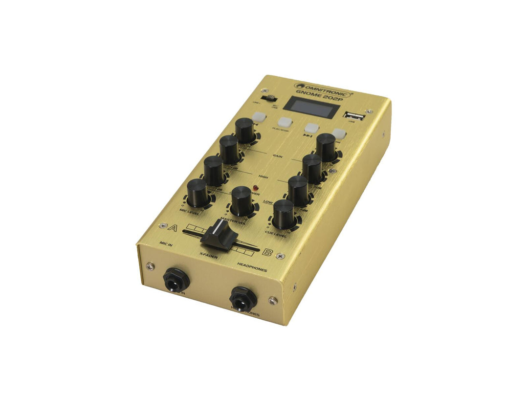 OMNITRONIC GNOME-202P mini-table de mixage dorée