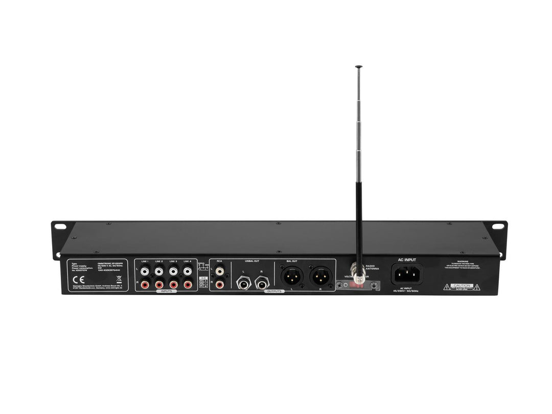 OMNITRONIC EP-220PR Préamplificateur avec lecteur MP3 et radio FM
