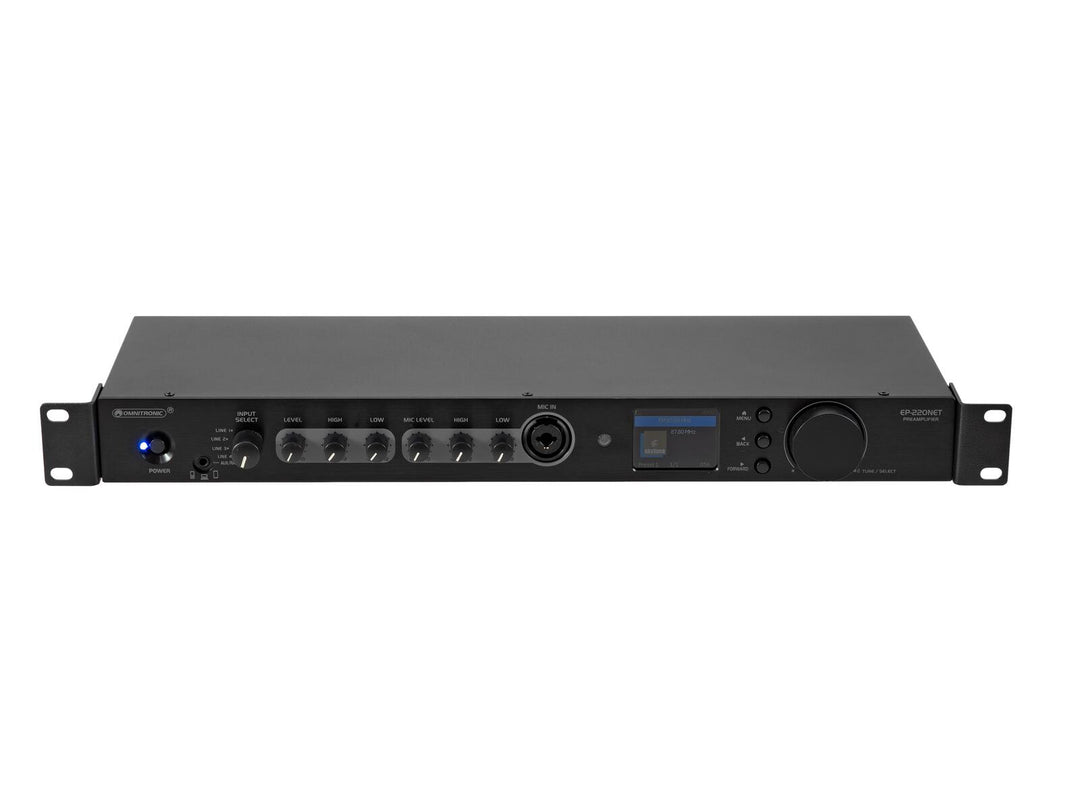 OMNITRONIC EP-220NET Préamplificateur avec radio Internet, DAB+ et Bluetooth