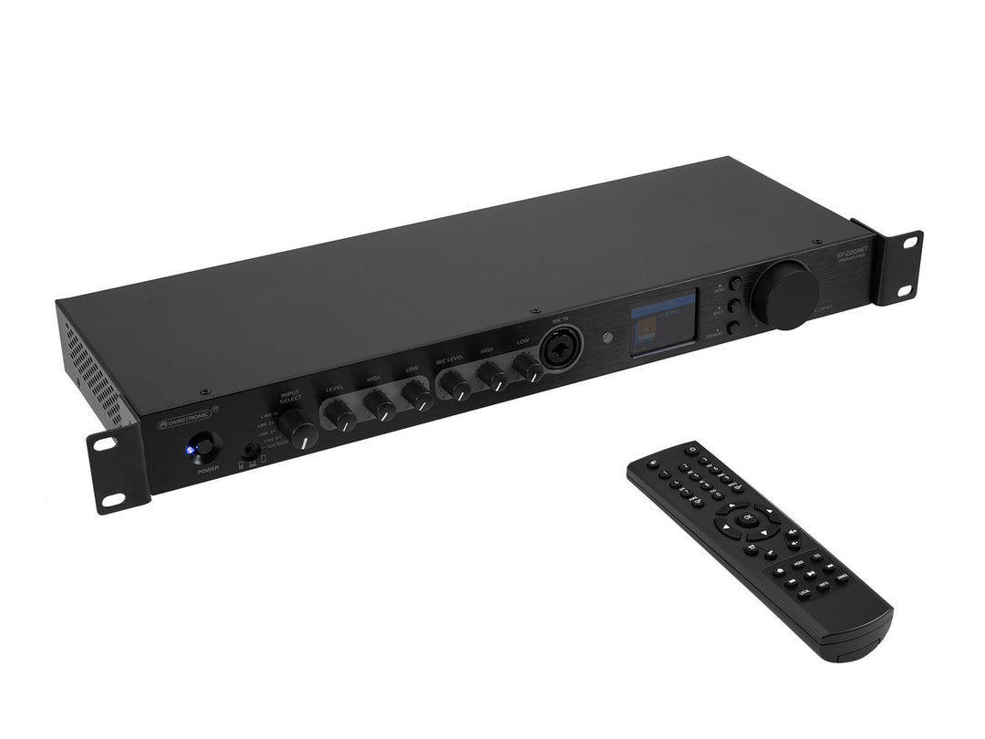 OMNITRONIC EP-220NET Préamplificateur avec radio Internet, DAB+ et Bluetooth