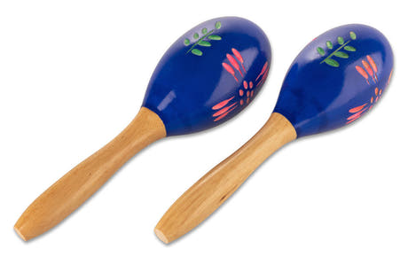 GEWA Club Salsa maracas en bois, peintes à la main, 26 cm (PAR)
