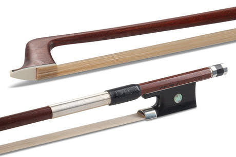 GEWA archet de violons W.R. Wild, baguette ronde en pernambouc, monté argent