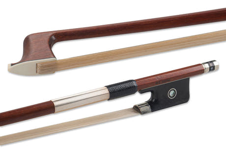 W. E. Dörfler mentonnière de violons en pernambuco, tige ronde, maillechort