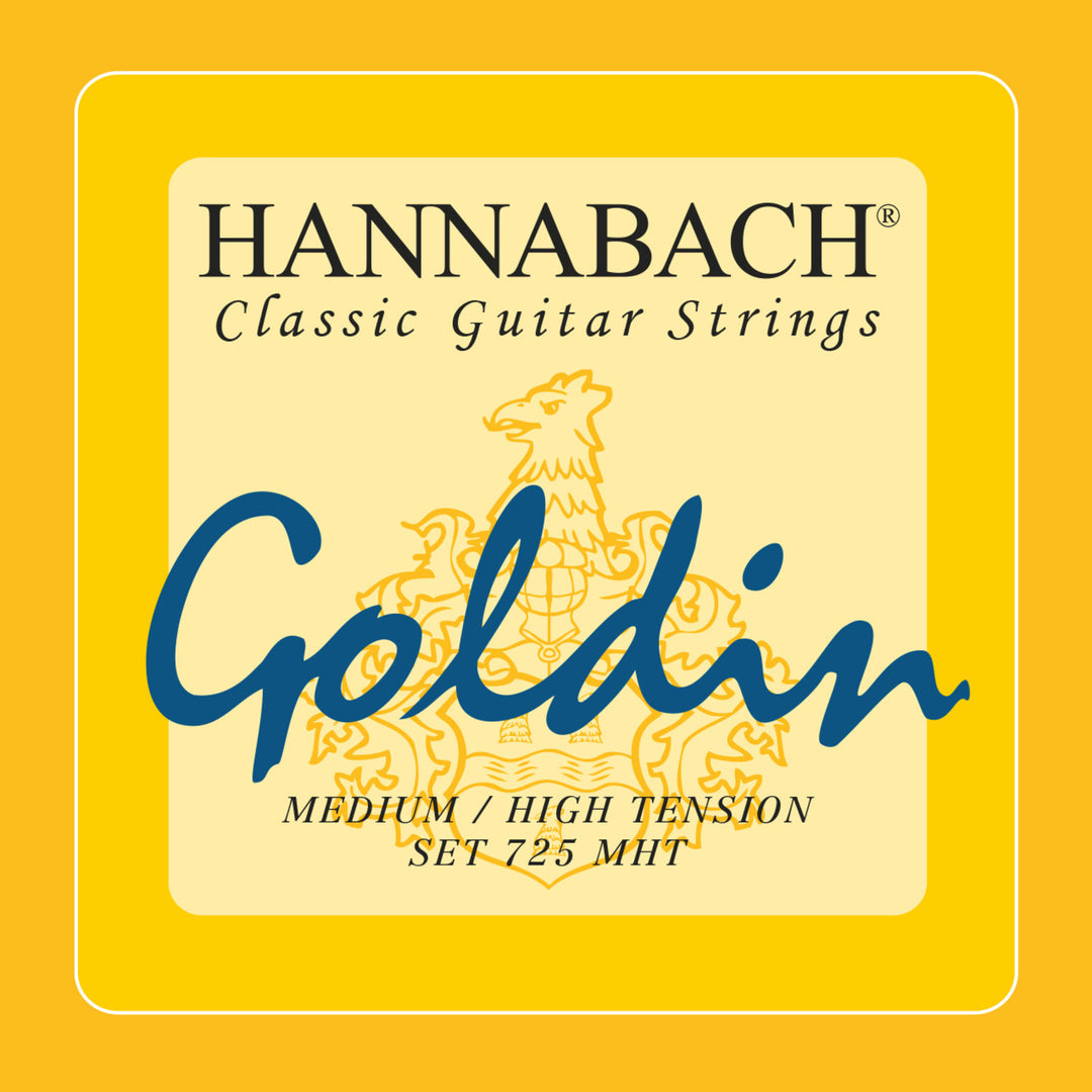 Cordes Hannabach pour guitare classique Series 725 Medium/High Tension Goldin - Jeu medium-high (725MHT)