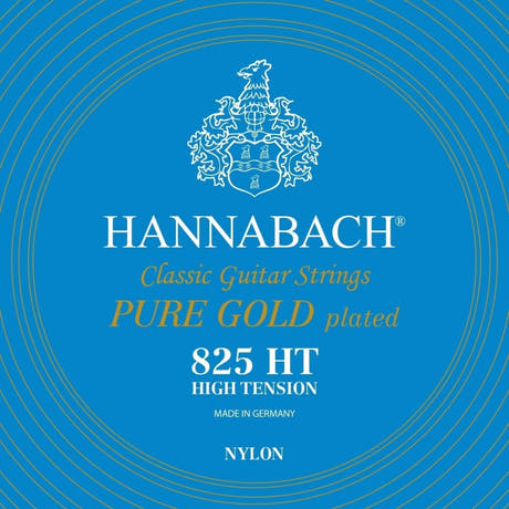 Hannabach Strings for classic guitar Serie 825 High tension specialized gold plated - Set high (8257HT)