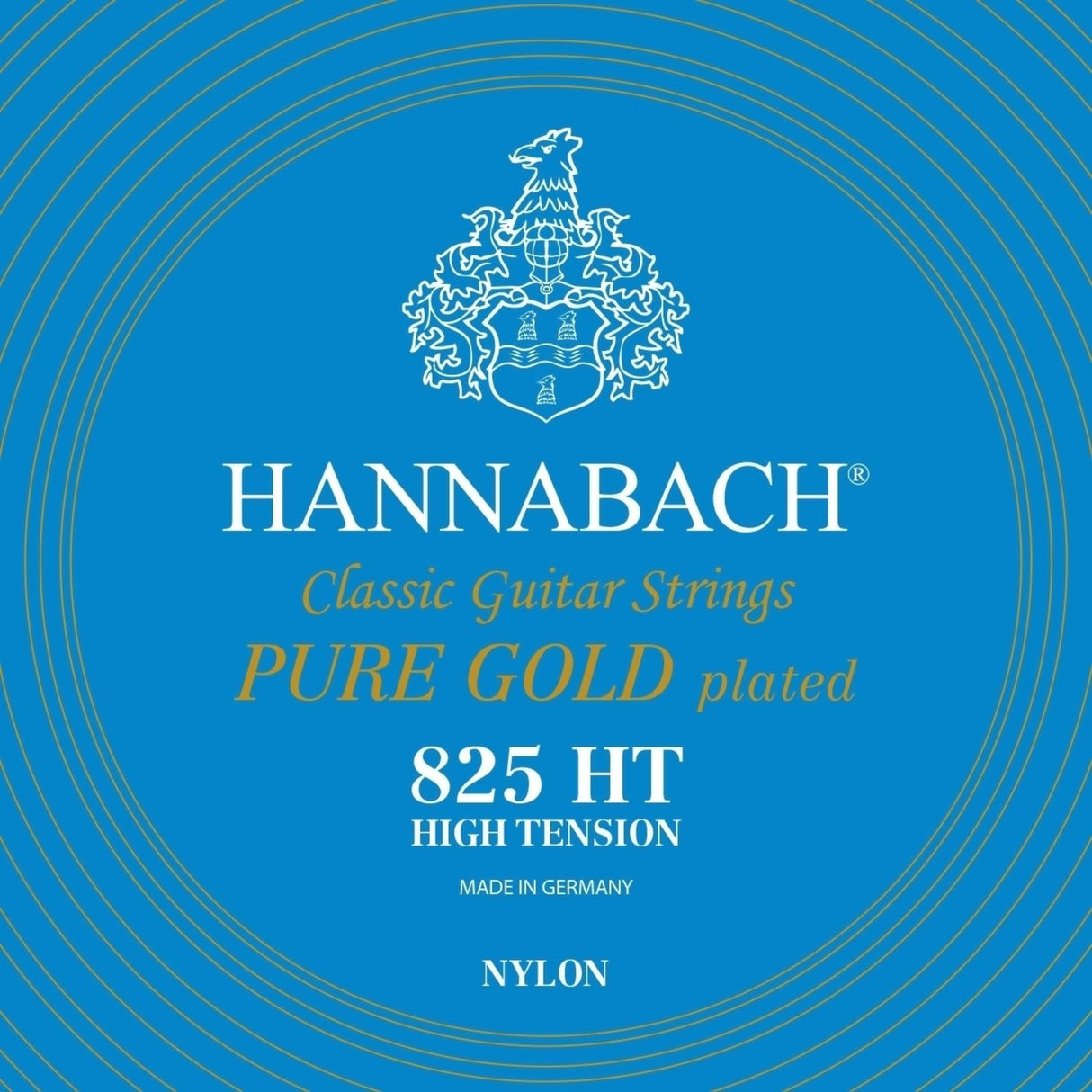 Hannabach Strings for classic guitar Serie 825 High tension specialized gold plated - Set high (8257HT)