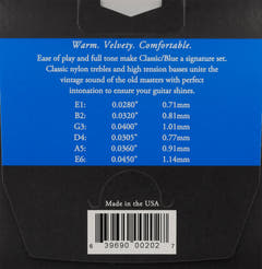 Cordes Augustine pour guitare classique Classic Label - set Classic Blue (normal/aigu)