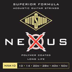 Cordes Rotosound pour Guitares acoustique Nexus Coated - Set Extra Light 10-50 (NXA10)