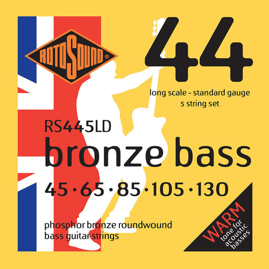 Rotosound Strings pour basse acoustique Bronze Bass 44 - set 5-string Standard 45-130 (RS445LD)