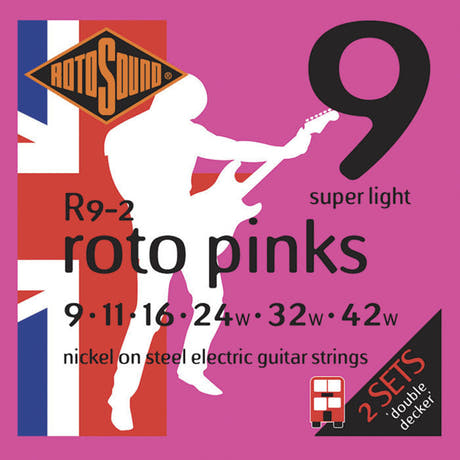 Rotosound Roto Pinks R9-2 Double Decker cordes de guitare électrique 9-42