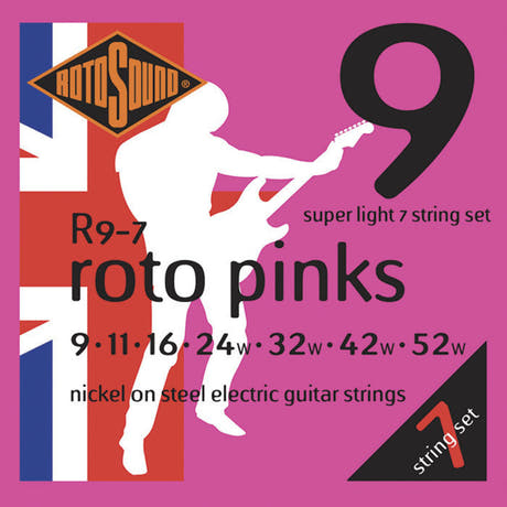 Rotosound Roto Pinks R9-7 strings pour guitare électrique à 7 cordes 9-52