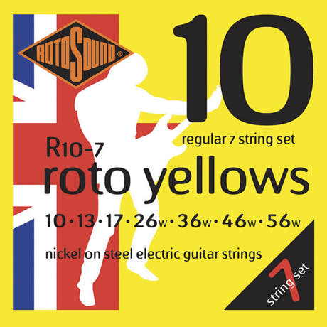 Rotosound Roto Yellows R10-7 strings pour guitare électrique à 7 cordes 10-56