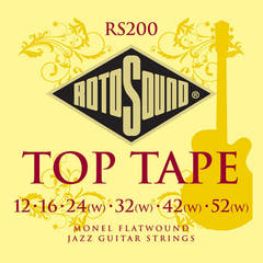 Rotosound Cordes de guitare Jazz à filet plat - Ensemble Flatwound 12-52 (RS200)