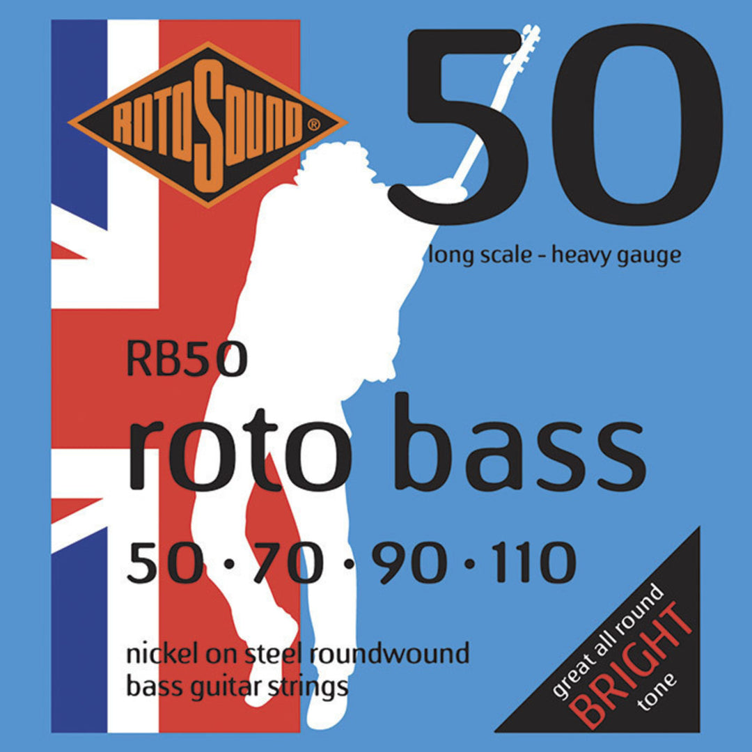 Rotosound Cordes de basse électrique Roto Bass - Set 4 cordes Nickel Heavy 50-110 (RB50)