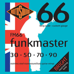 Rotosound Cordes de guitare basse électrique Swing Bass 66 - Jeu 4 cordes FUNKMASTER Custom 30-90 (FM66)