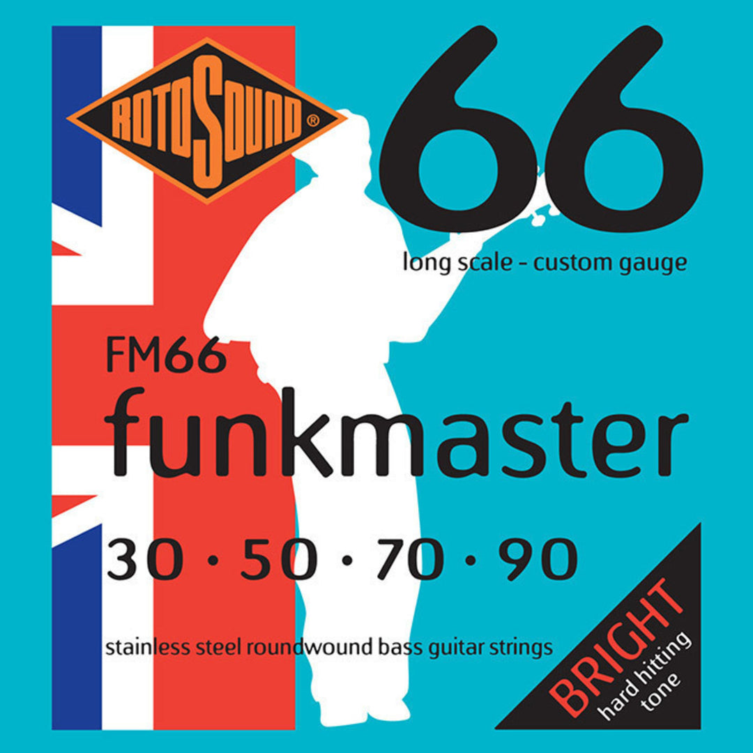 Rotosound Cordes de guitare basse électrique Swing Bass 66 - Jeu 4 cordes FUNKMASTER Custom 30-90 (FM66)