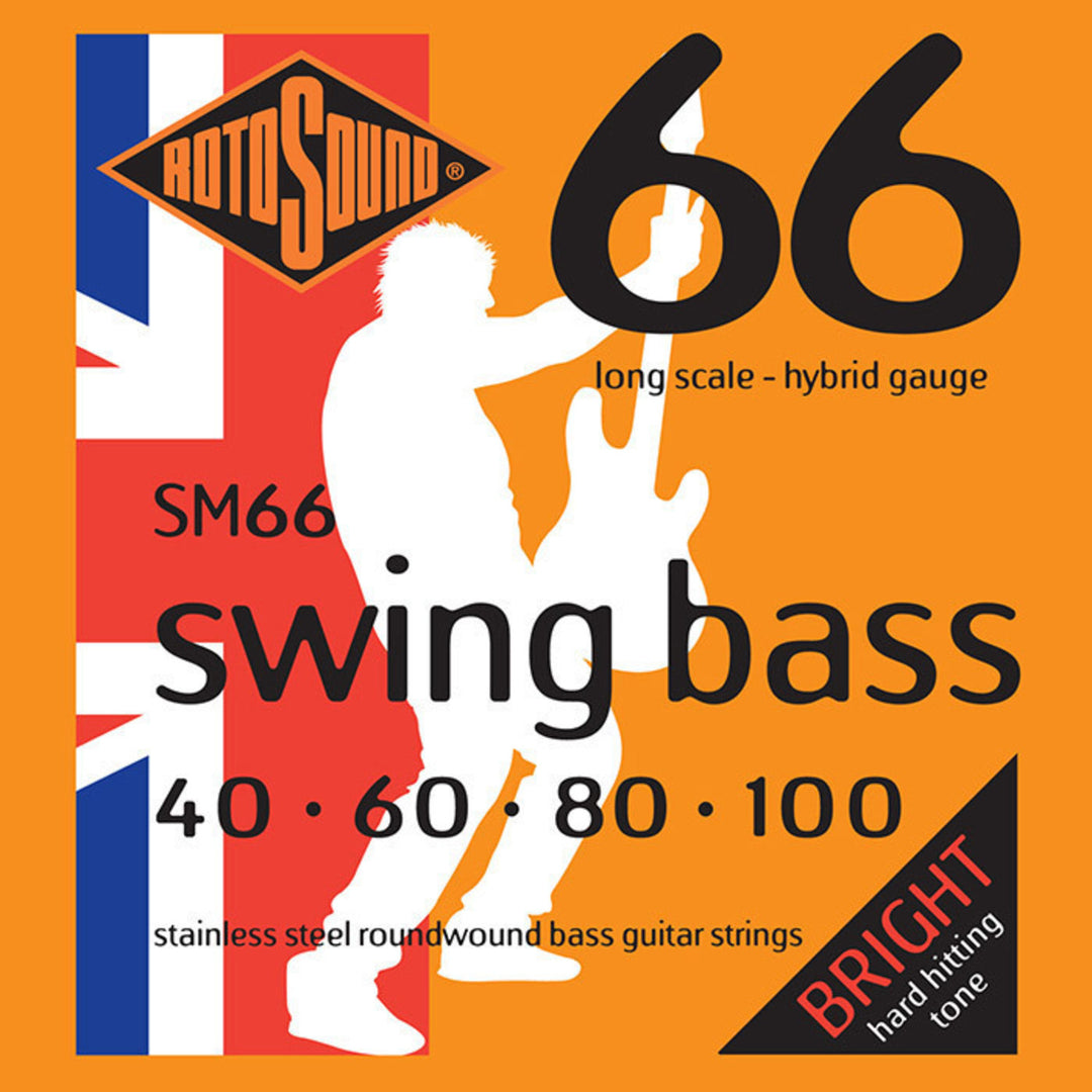 Cordes de basse électrique Rotosound Swing Bass 66 - Set 4 cordes Hybrid 40-100 (SM66)
