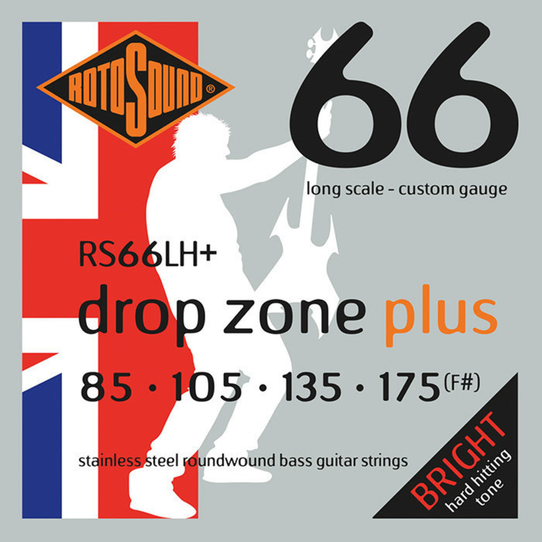 Cordes de basse électrique Rotosound Swing Bass 66 - Jeu 5 cordes DROP ZONE PLUS Custom 85-175 (RS66LH+)
