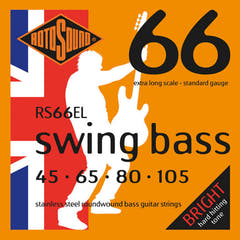Cordes de basse électrique Rotosound Swing Bass 66 - Set 4 cordes Ex long Custom 45-105 (RS66EL)
