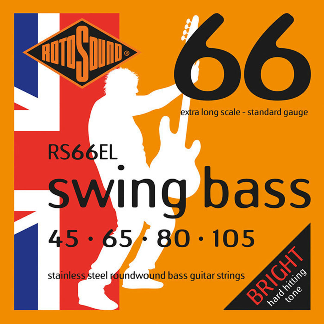 Cordes de basse électrique Rotosound Swing Bass 66 - Set 4 cordes Ex long Custom 45-105 (RS66EL)