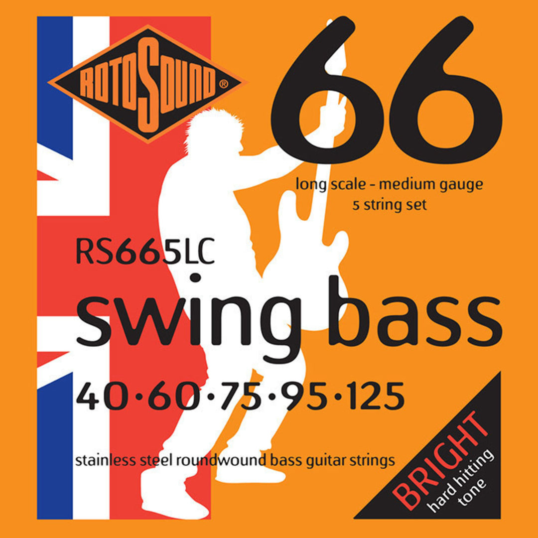 Rotosound Cordes de basse électrique Swing Bass 66 - Set 5 cordes Stainless Steel Medium 40-125 (RS665LC)