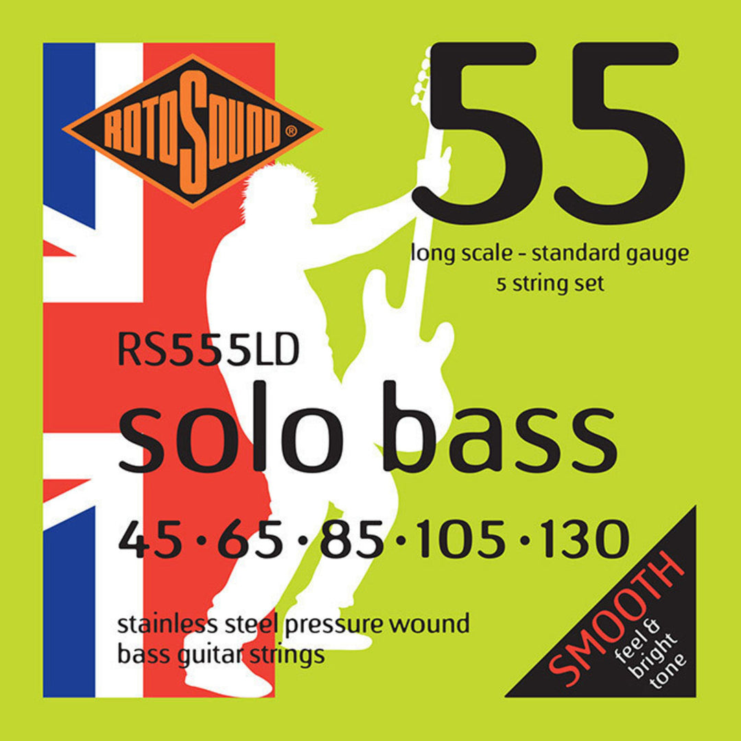 Rotosound Cordes de basse électrique Solo Bass 55 - Set 5 cordes Standard 45-130 (RS555LD)