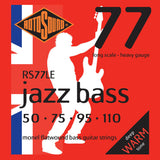 Rotosound Jazz Bass Strings Jazz Bass 77 - Set 4-string Flatwound Heavy 50-110 (RS77LE)