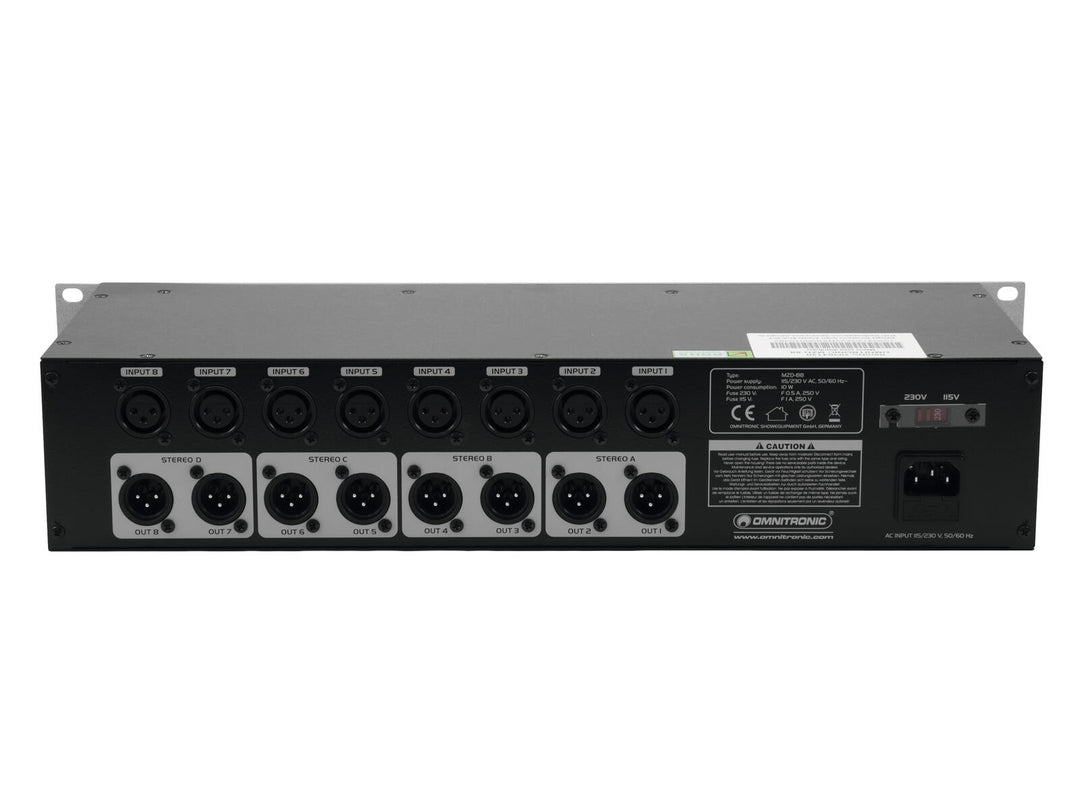 OMNITRONIC MZD-88 Distributeur matriciel de zones