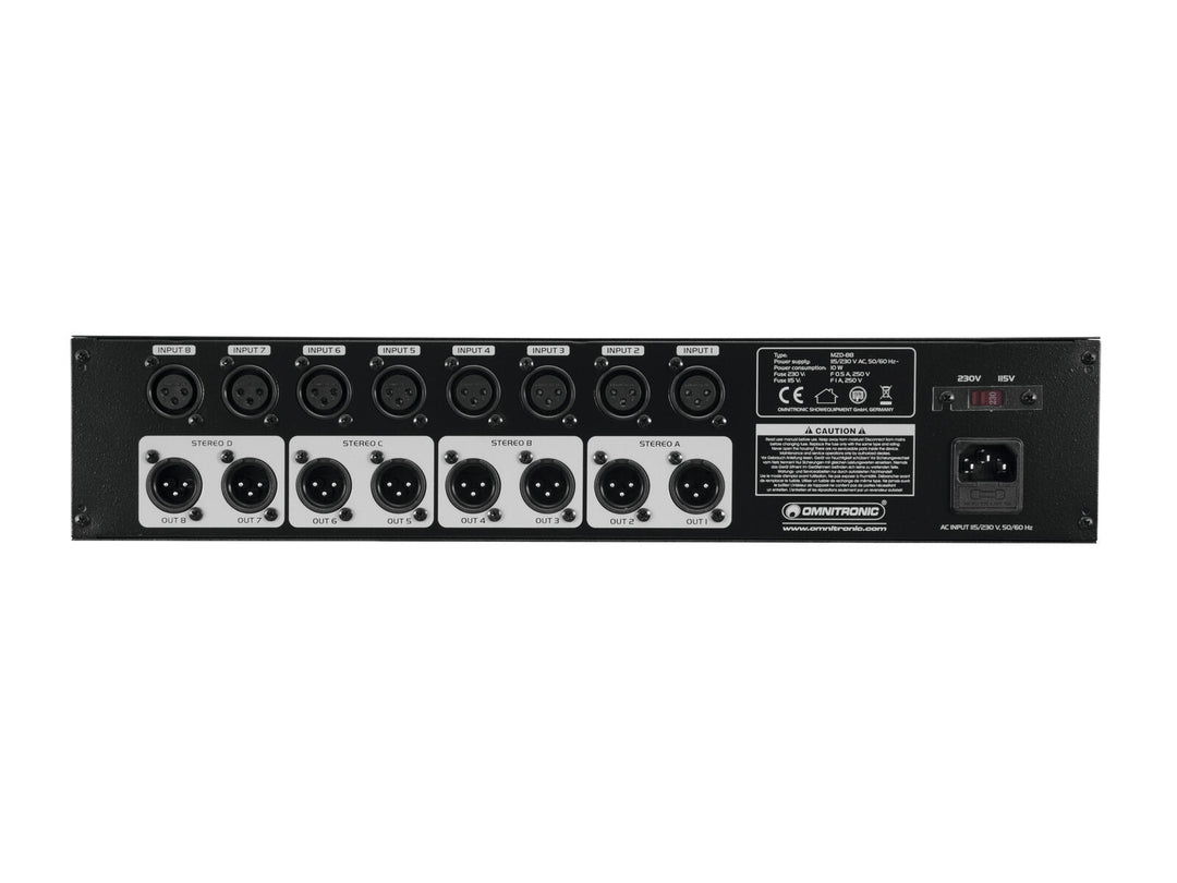 OMNITRONIC MZD-88 Distributeur matriciel de zones