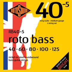 Rotosound Cordes de basse électrique Roto Bass - Set 5 cordes Nickel Standard 40-125 (RB40-5)