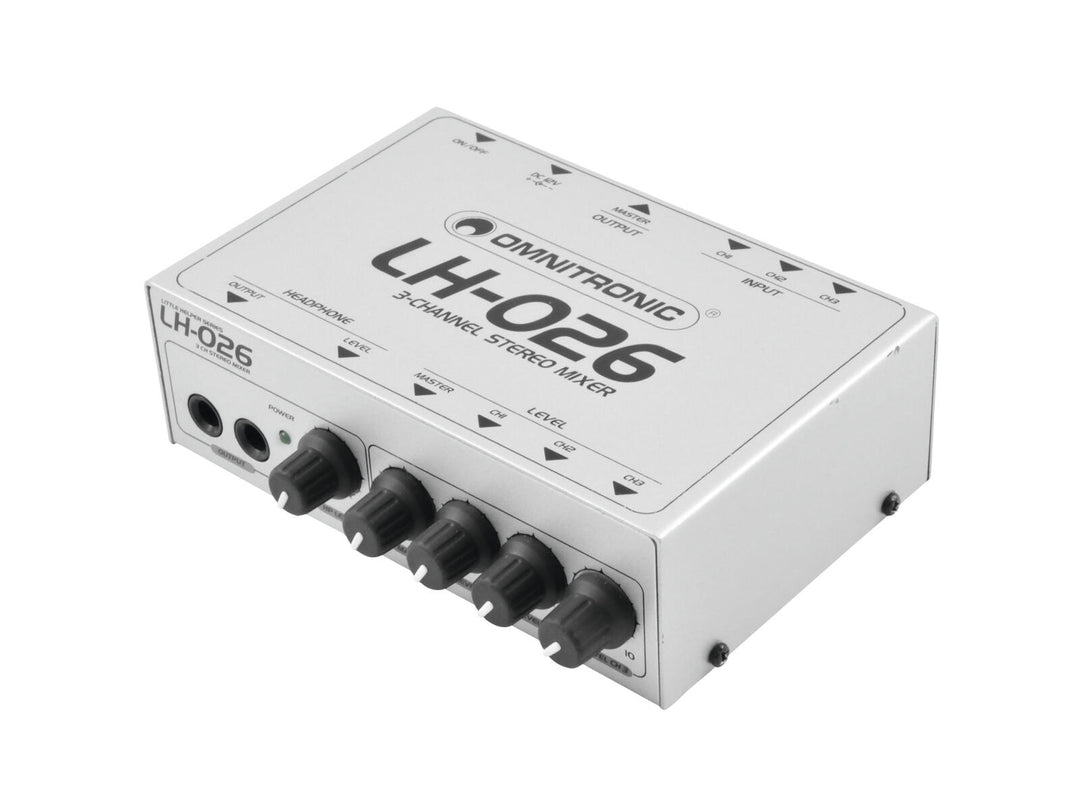 OMNITRONIC LH-026 mixeur stéréo à 3 canaux