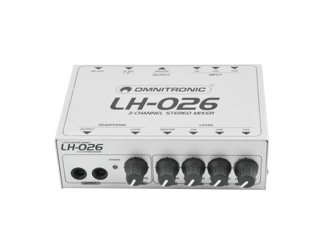 OMNITRONIC LH-026 mixeur stéréo à 3 canaux