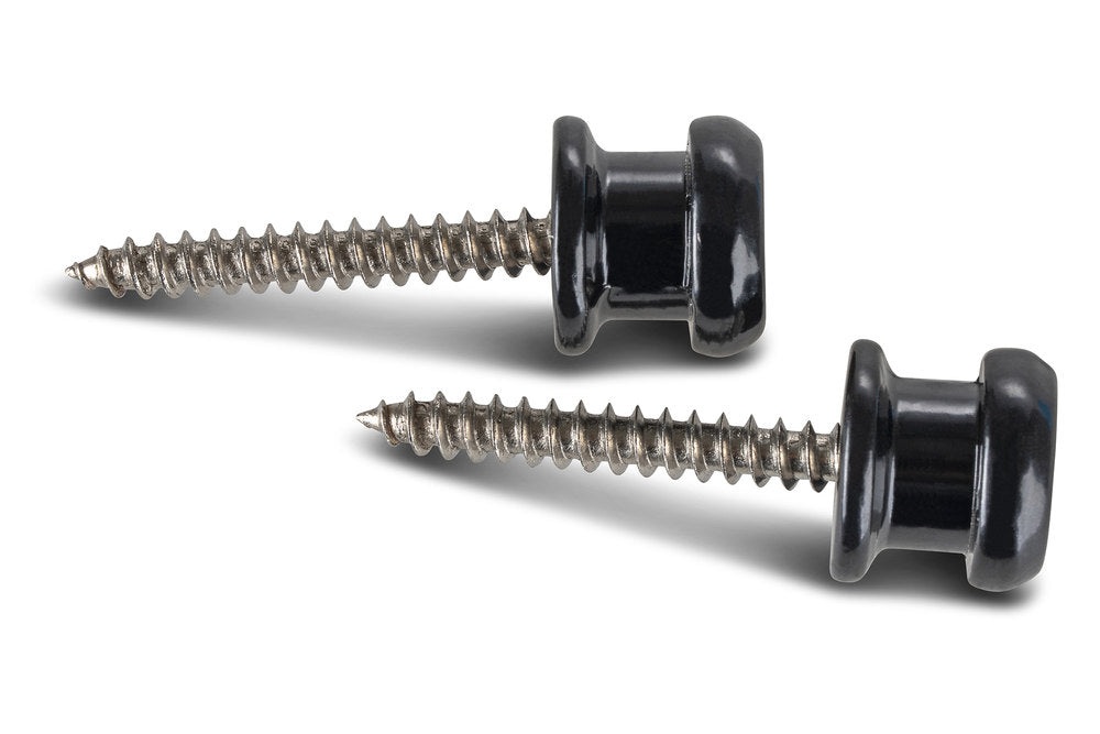 Bouton de sangle Fire & Stone Security Lock, noir brillant, 2 pièces