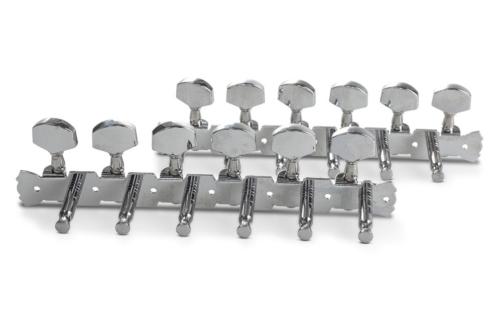 GEWA mécaniques pour guitare western à 12 cordes, tête plate, 6+6