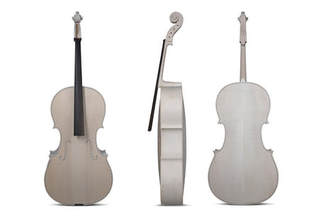 Violoncelle GEWA non verni 4/4 pour gaucher, Gore-Booth, joli flammage