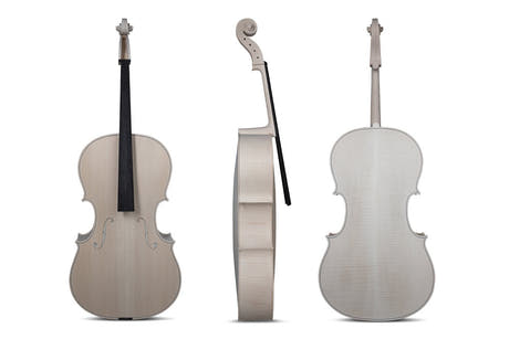 Violoncelle GEWA non verni 4/4, Guarneri, meilleur flammage
