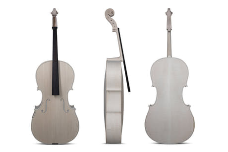 Violoncelle GEWA non verni 4/4, Stradivari Davidoff, flammé supérieur