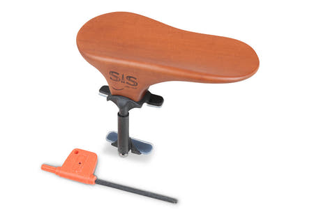 SAS mentonnière avec base en carbone, noyer, hauteur de 32 mm