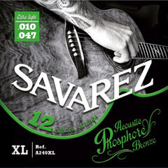 Savarez Cordes pour guitare acoustique Acoustic - 12.str. Ex-Light .010 (A240XL)