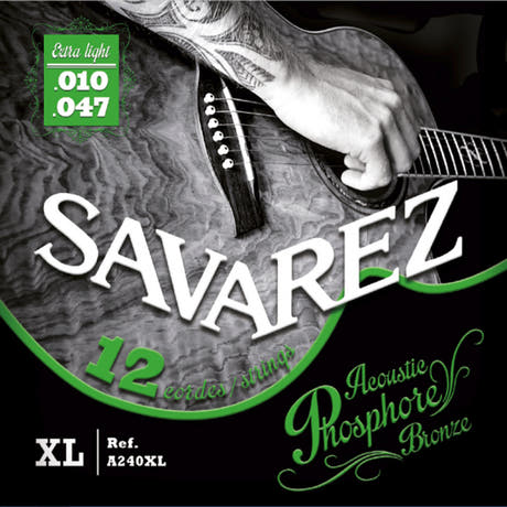Savarez Strings for Acoustic Guitar Acoustic - 12.str. Ex-Light .010 (A240XL)