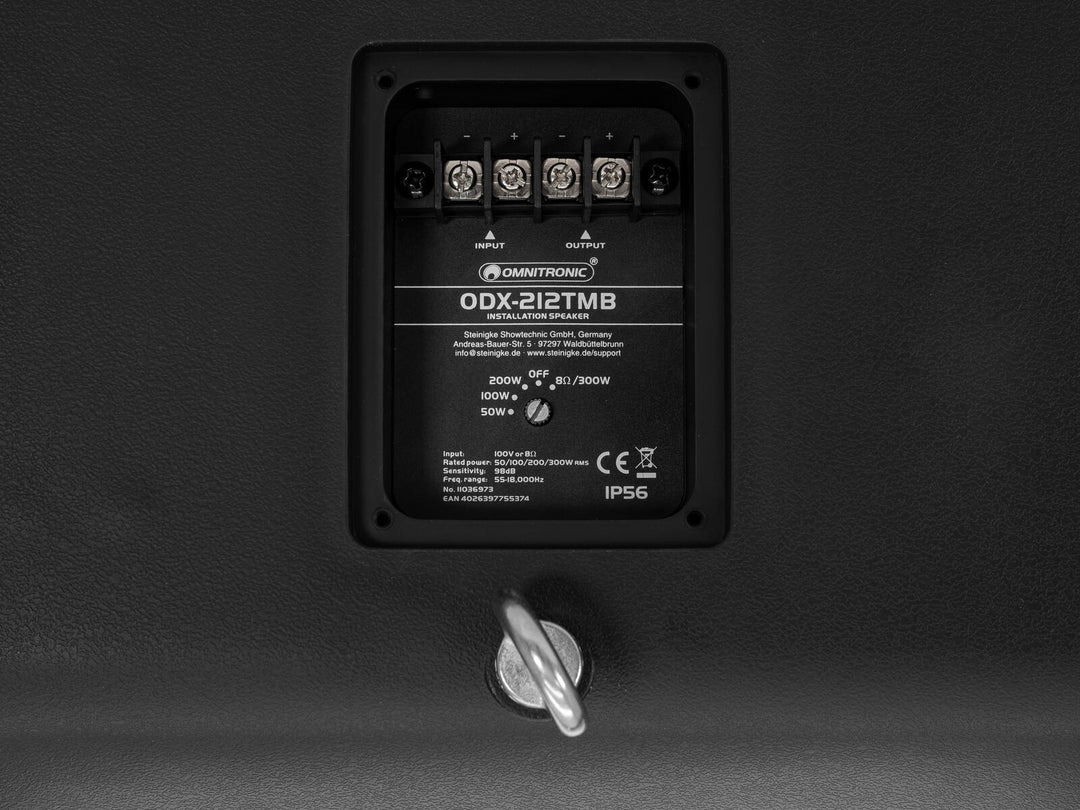 OMNITRONIC ODX-212TMB enceinte d'installation 100V noire