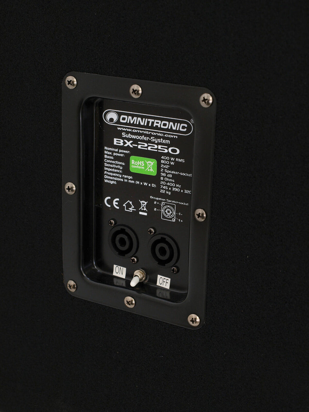 OMNITRONIC BX-2250 Caisson de basses 800W