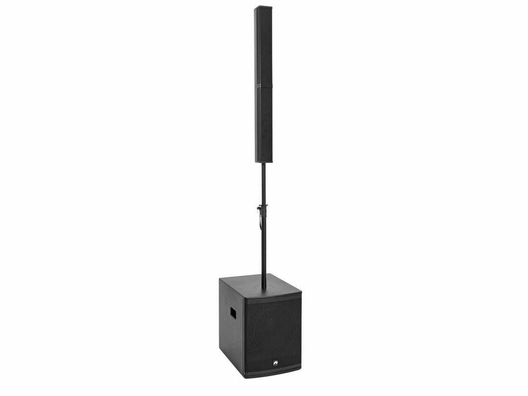 OMNITRONIC Set système d'enceinte colonne active ROD-1283 + Stand d'enceinte + cover set