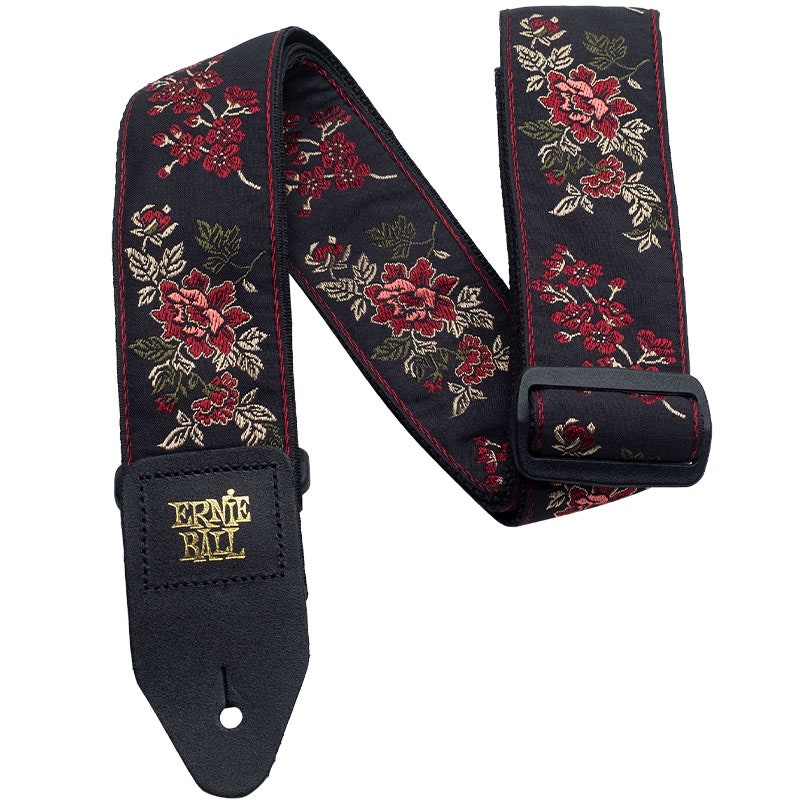 Ernie Ball EB-4142 Sangle jacquard Red Rose Jaquard