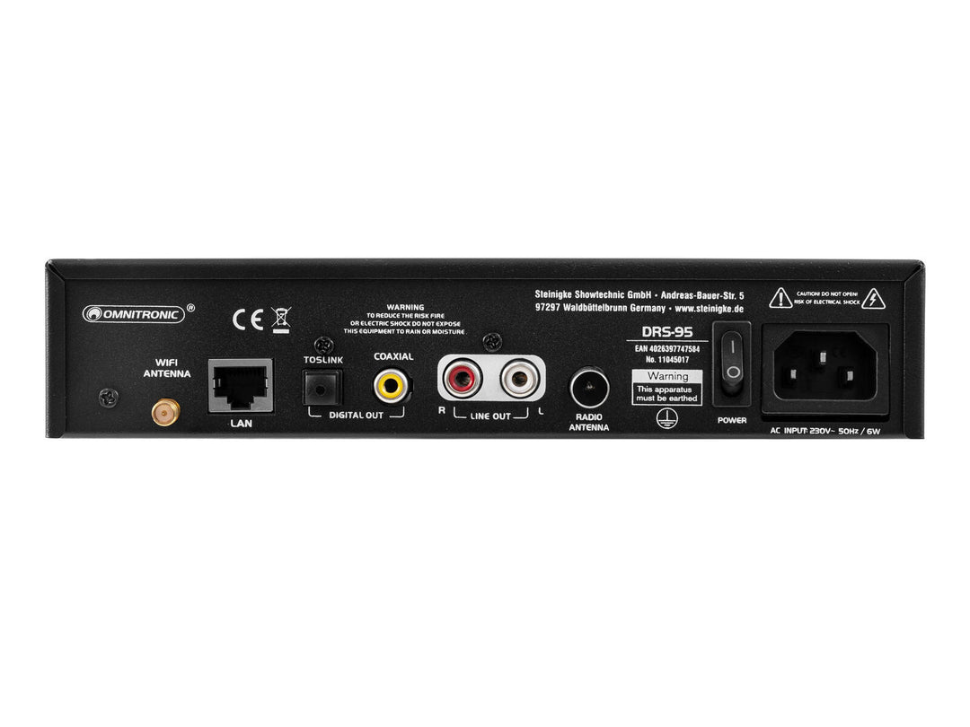 OMNITRONIC DRS-95 Radio Internet avec DAB+ et Bluetooth