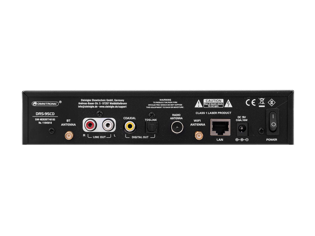OMNITRONIC DRS-95CD Radio Internet avec DAB+, Bluetooth et lecteur CD