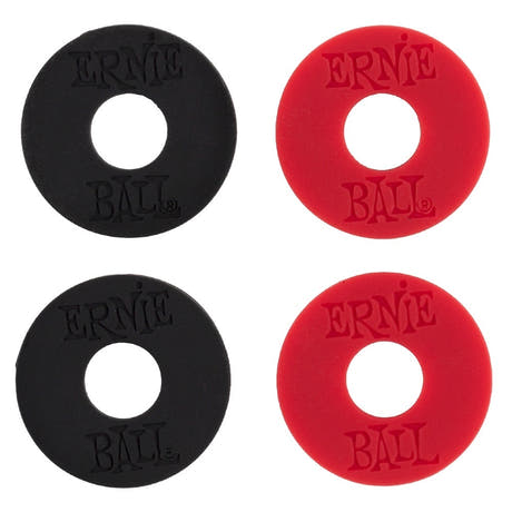 Ernie Ball 4603 Bloque-sangles, Black & rouge, 4 pcs