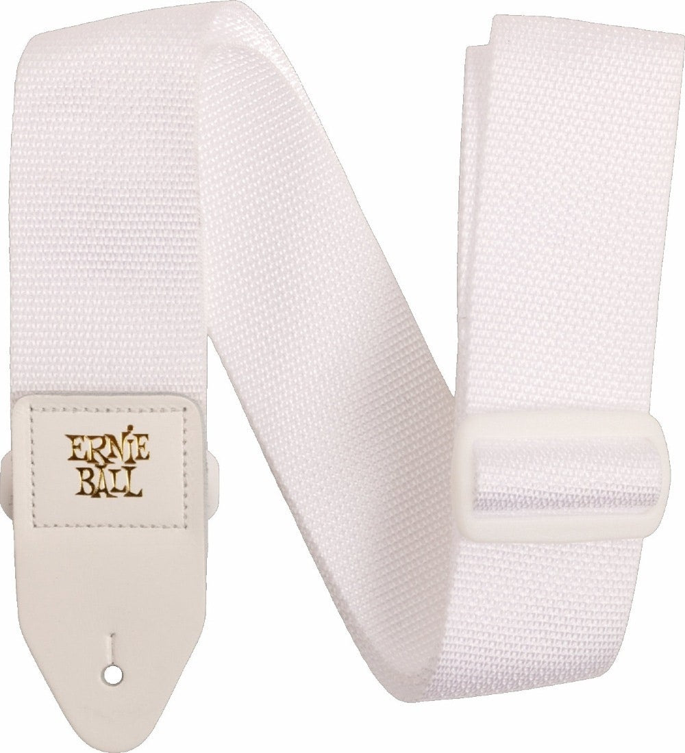 Ernie Ball 5350 Sangle PolyPro pour Guitares White avec cuir White