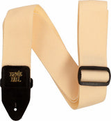 Ernie Ball 5354 Sangle PolyPro pour Guitares crème avec cuir Black Leathe